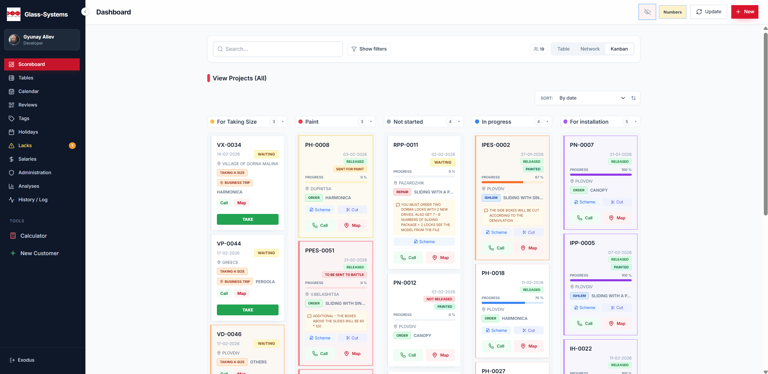 CRM Kanban Board